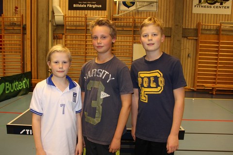 P-12 Blå: fr.v. Benjamin Sköld, Oscar Björkqvist, Jonathan Persson. Saknas på bild: Victor Rosander. Foto:Jenny Bendrik