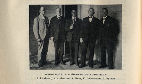 Oldboyslaget i strömsimningen i Stockholm 1920-talet