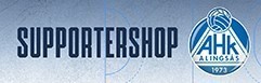 Handla dina supporterprylar i webshopen eller foajén vid matcher i Estrad!
