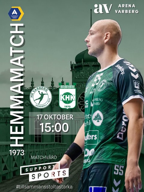 Kom och stötta killarna, klä dig i grönt och var en del som den 8:e spelaren på läktaren i Arena Varberg! Köp din biljett idag, vi ses på lördag!
